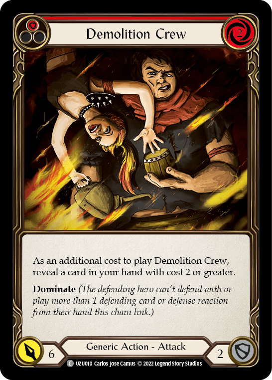 Demolition Crew (Red) — Blitz Deck: Outsiders - Uzuri Flesh and Blood card by Carlos Jose Camus