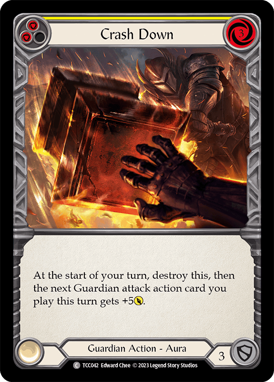 Crash Down (Yellow) — Round the Table: TCCxLSS Flesh and Blood card by Edward Choo