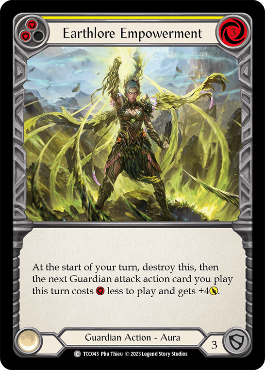 Earthlore Empowerment (Yellow) — Round the Table: TCCxLSS Flesh and Blood card by Phu Thieu