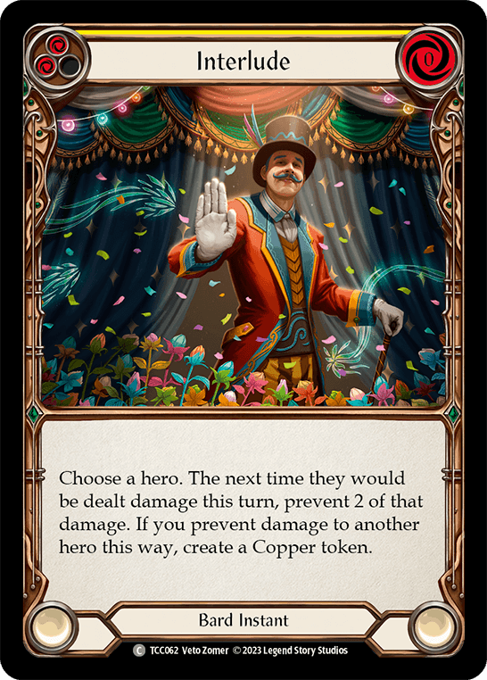 Interlude (Yellow) — Round the Table: TCCxLSS Flesh and Blood card by Veto Zomer