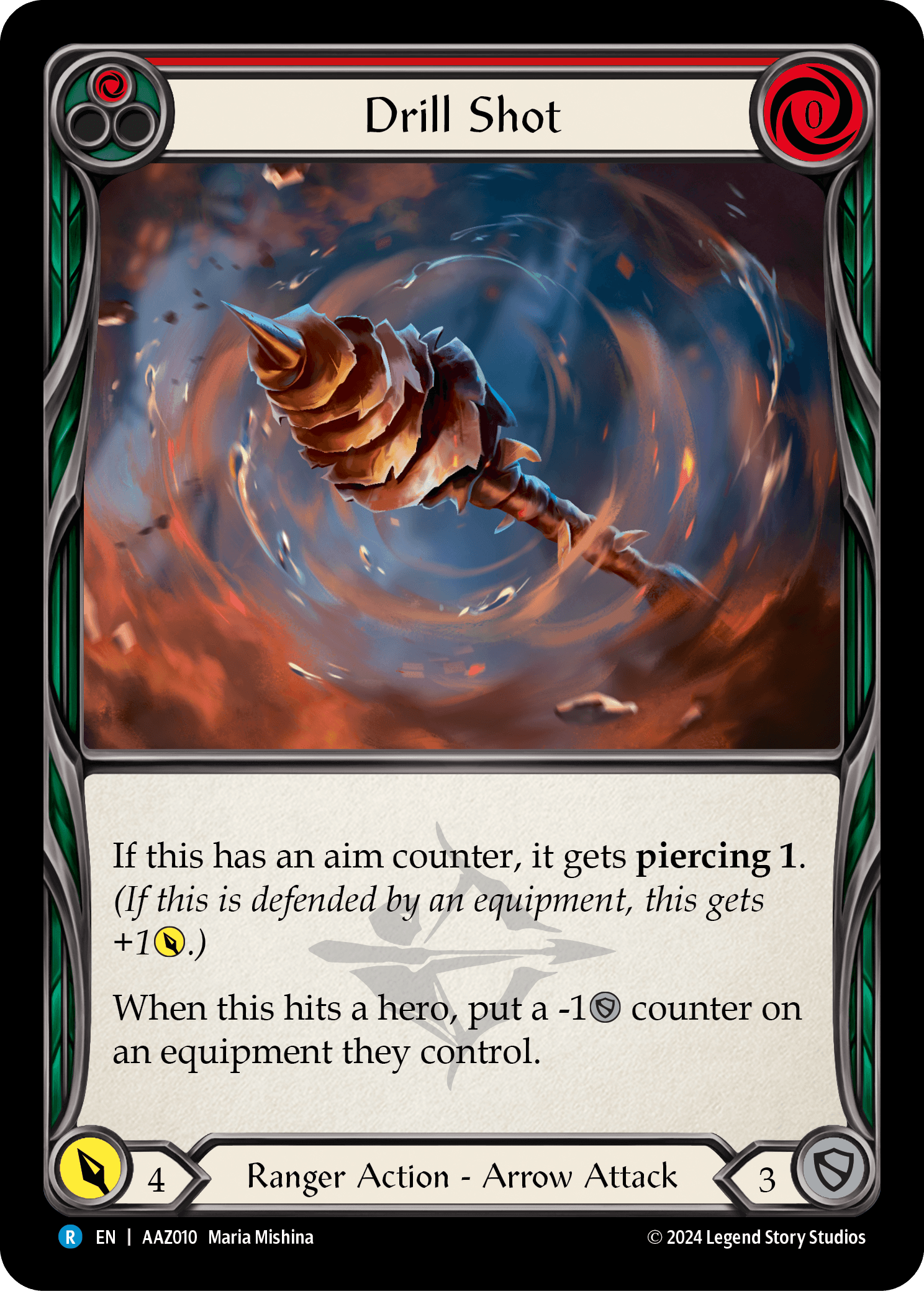 Drill Shot (Red) — Armory Deck: Azalea Flesh and Blood card by Maria Mishina