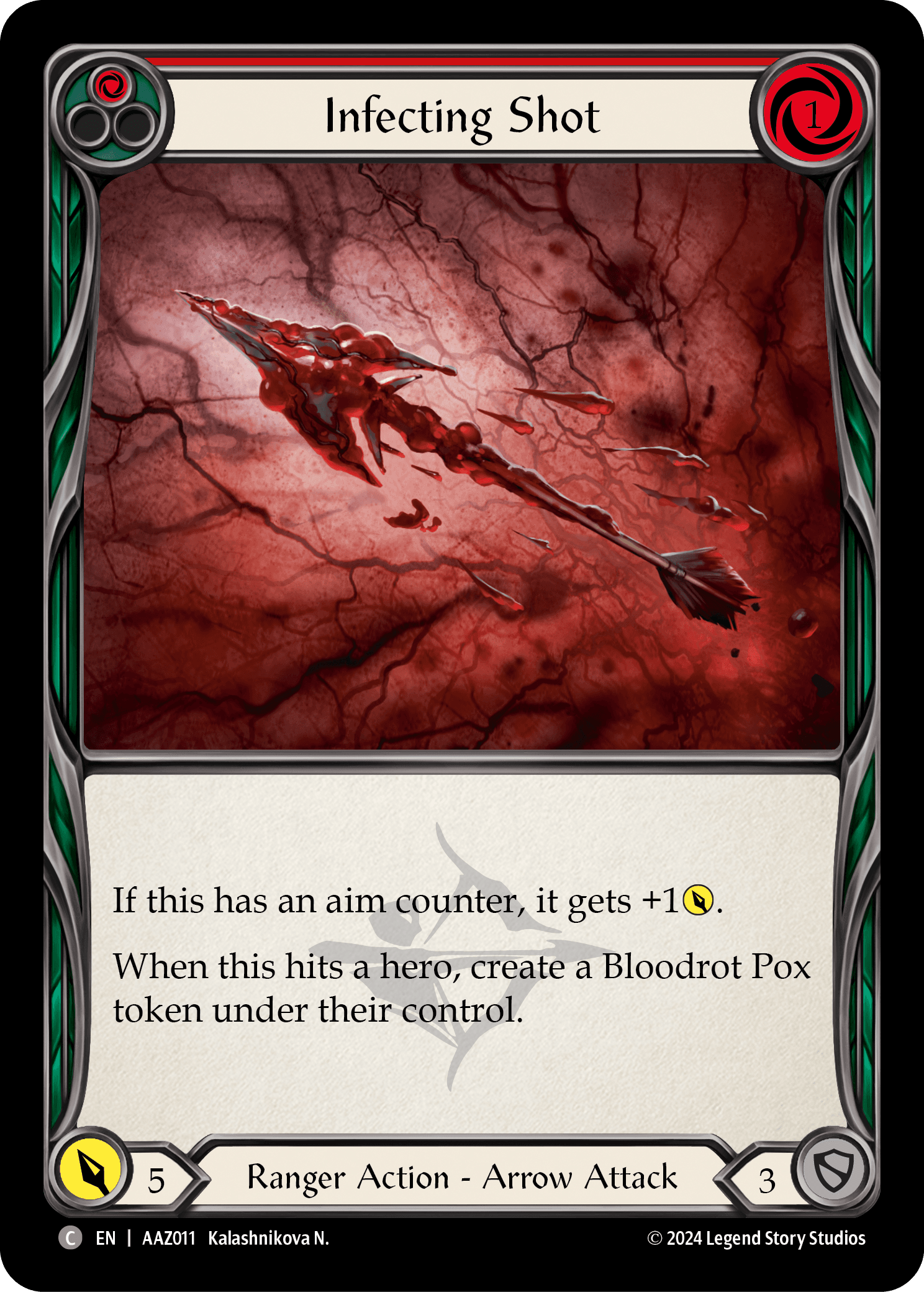 Infecting Shot (Red) — Armory Deck: Azalea Flesh and Blood card by Kalashnikova N.