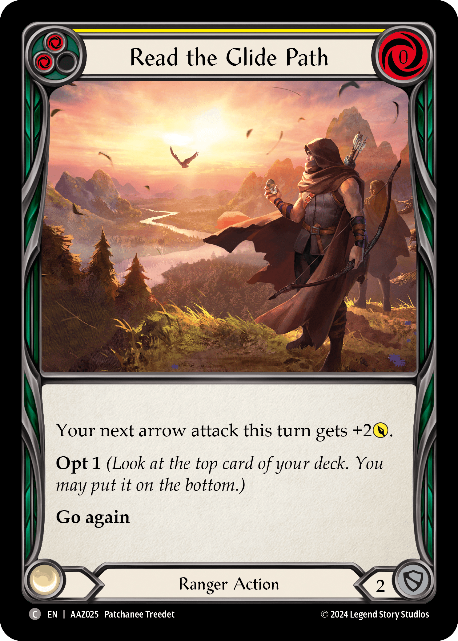 Read the Glide Path (Yellow) — Armory Deck: Azalea Flesh and Blood card by Patchanee Treedet