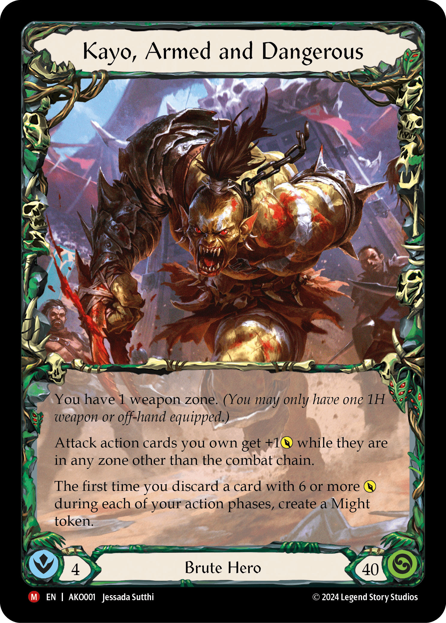 Kayo, Armed and Dangerous — Armory Deck: Kayo Flesh and Blood card by Jessada Sutthi