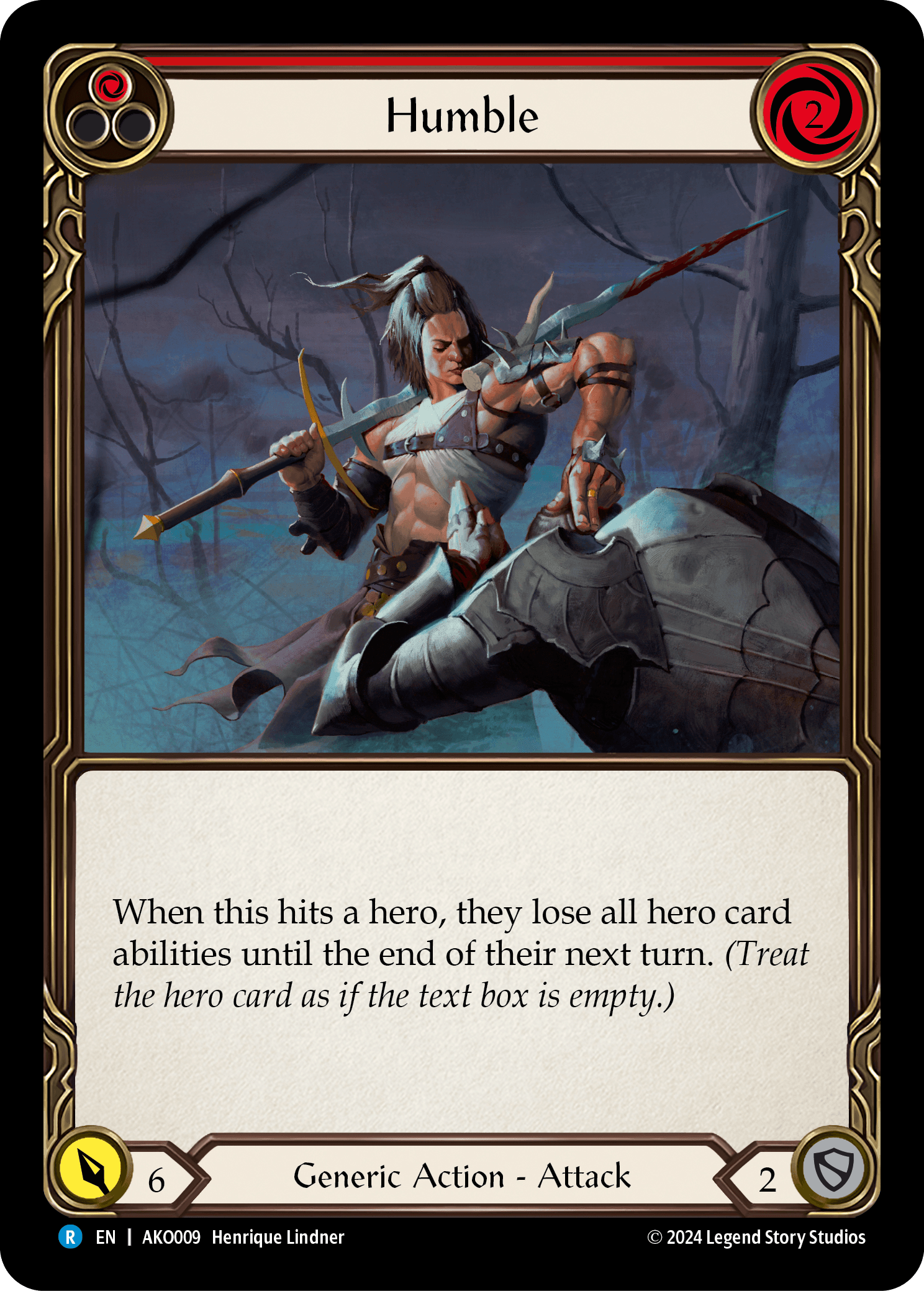 Humble (Red) — Armory Deck: Kayo Flesh and Blood card by Henrique Lindner