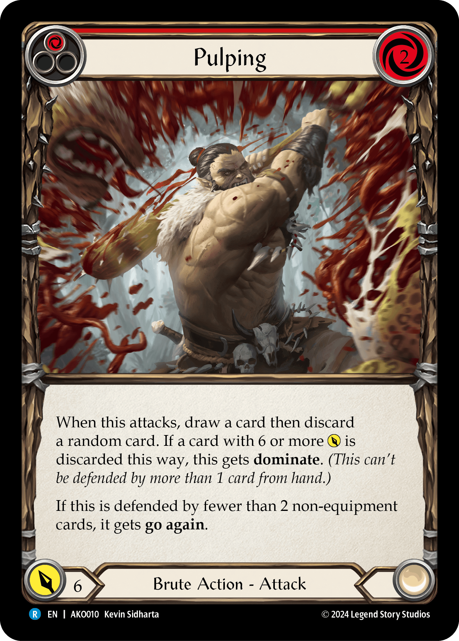 Pulping (Red) — Armory Deck: Kayo Flesh and Blood card by Kevin Sidharta