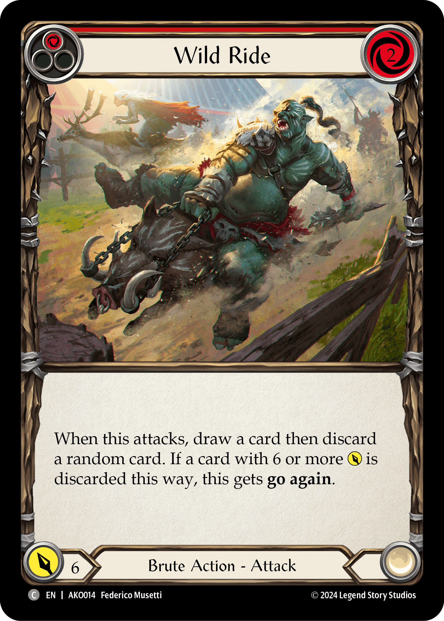 Wild Ride (Red) — Armory Deck: Kayo Flesh and Blood card by Federico Musetti