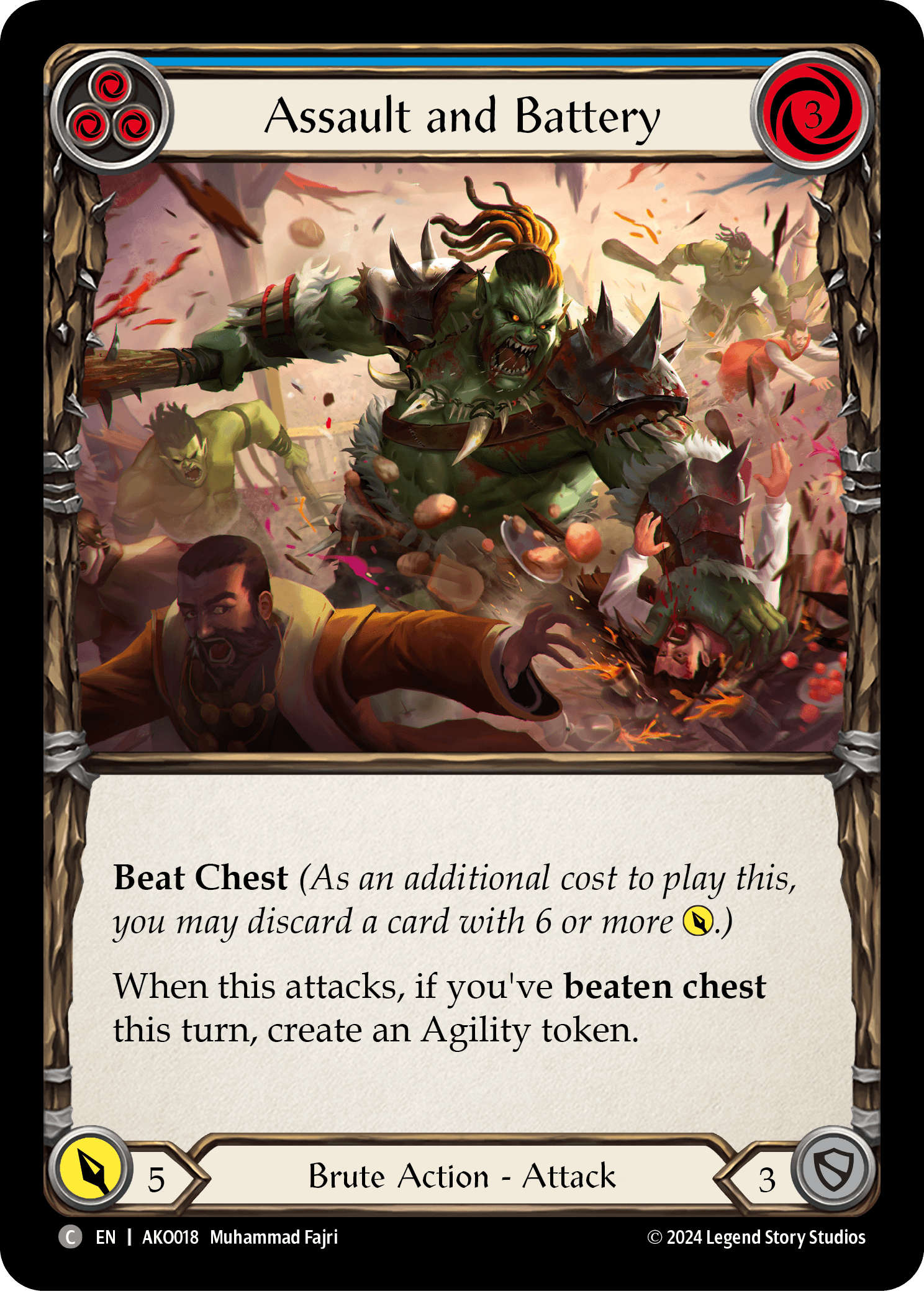 Assault and Battery (Blue) — Armory Deck: Kayo Flesh and Blood card by Muhammad Fajri