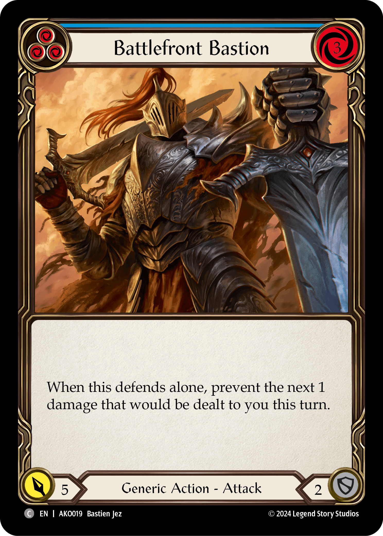 Battlefront Bastion — Armory Deck: Kayo Flesh and Blood card by Bastien Jez