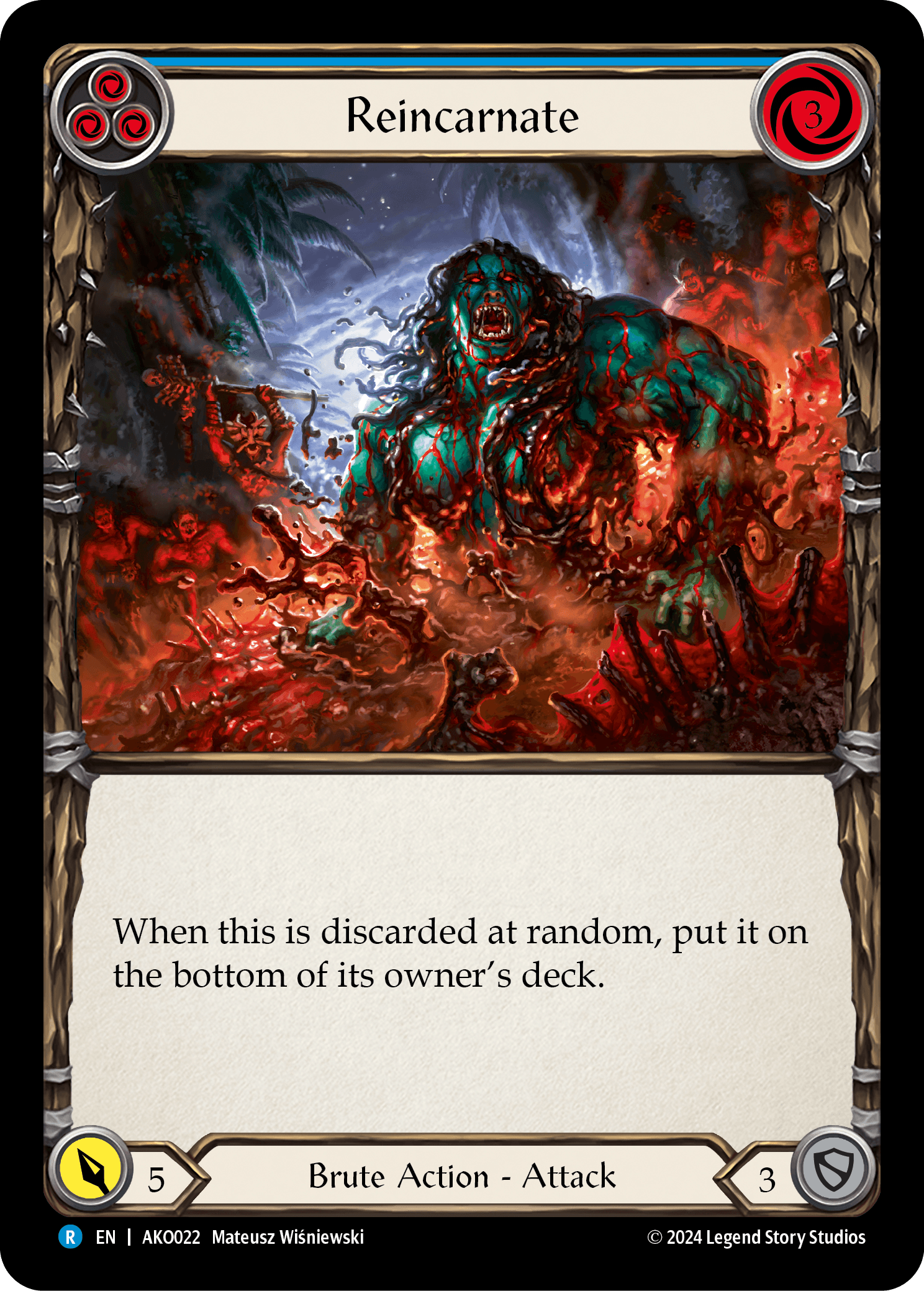 Reincarnate (Blue) — Armory Deck: Kayo Flesh and Blood card by Mateusz Wiśniewski