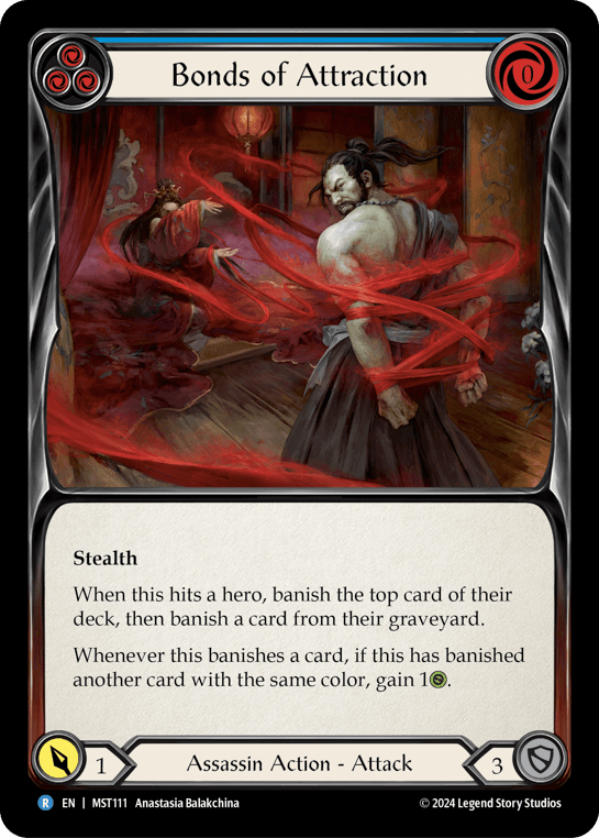 Bonds of Attraction (Blue) — Part the Mistveil Flesh and Blood card by Anastasia Balakchina