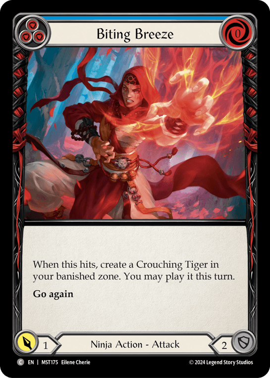 Biting Breeze (Blue) — Part the Mistveil Flesh and Blood card by Eilene Cherie