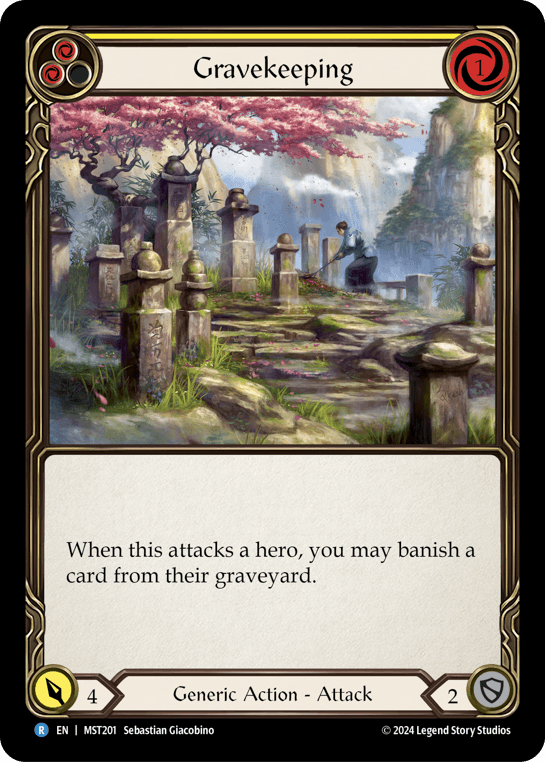 Gravekeeping (Yellow) — Part the Mistveil Flesh and Blood card by Sebastian Giacobino