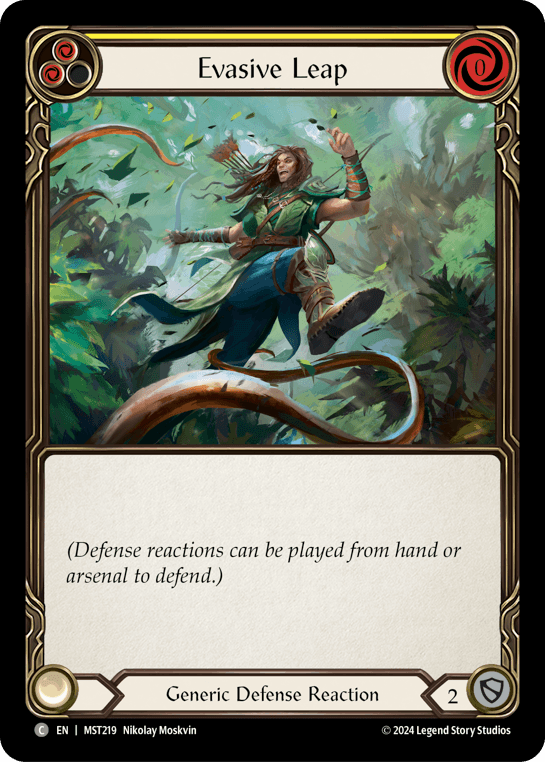 Evasive Leap (Yellow) — Part the Mistveil Flesh and Blood card by Nikolay Moskvin