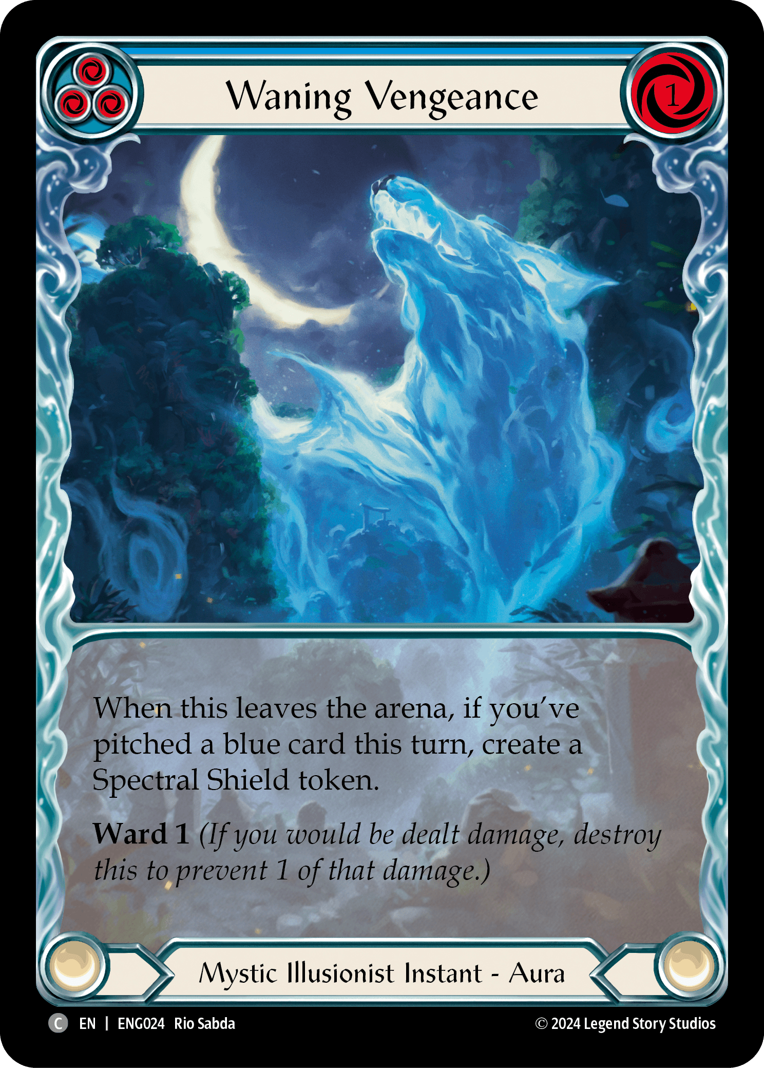 Waning Vengeance (Blue) — Blitz Deck: Part the Mistveil - Enigma Flesh and Blood card by Rio Sabda