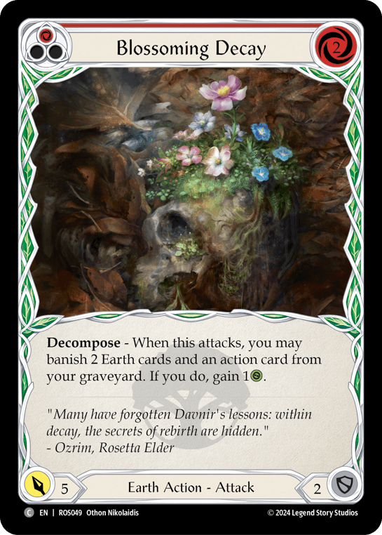 Blossoming Decay (Red) — Rosetta Flesh and Blood card by Othon Nikolaidis