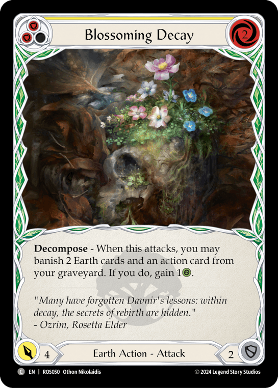 Blossoming Decay (Yellow) — Rosetta Flesh and Blood card by Othon Nikolaidis