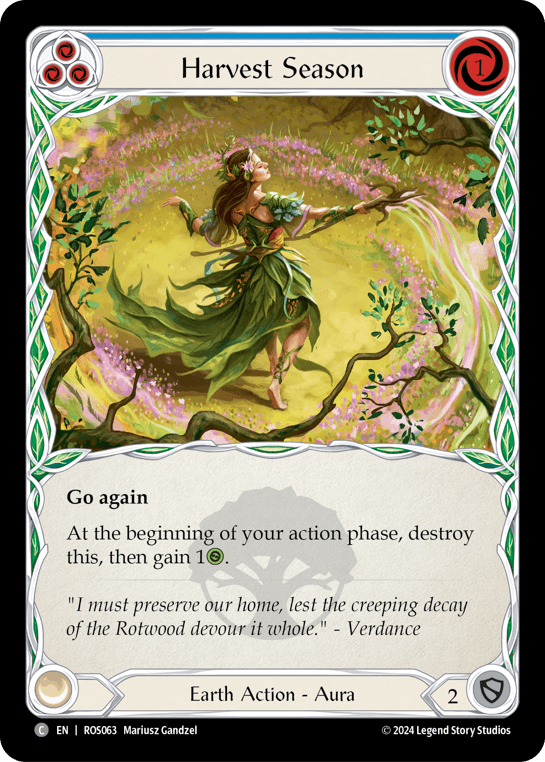 Harvest Season (Blue) — Rosetta Flesh and Blood card by Mariusz Gandzel