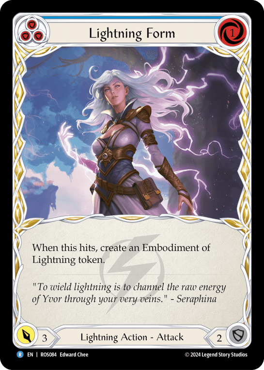 Lightning Form (Blue) — Rosetta Flesh and Blood card by Edward Chee