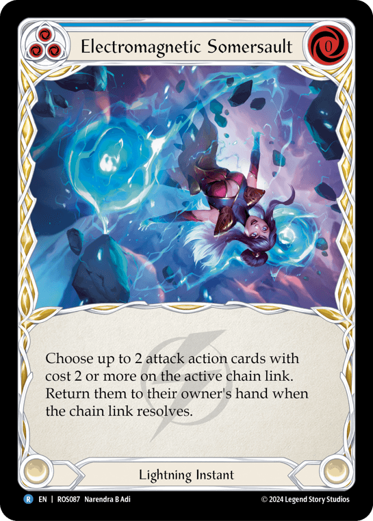 Electromagnetic Somersault (Blue) — Rosetta Flesh and Blood card by Narendra B Adi