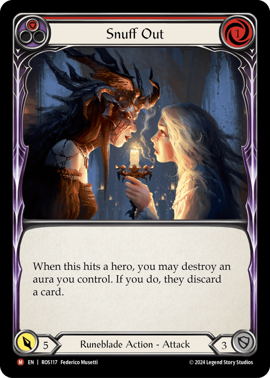 Snuff Out — Rosetta Flesh and Blood card by Federico Musetti