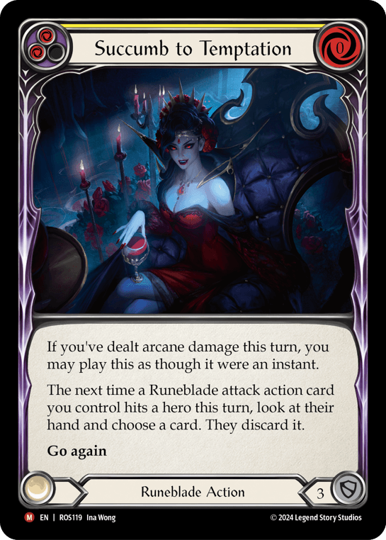 Succumb to Temptation — Rosetta Flesh and Blood card by Ina Wong