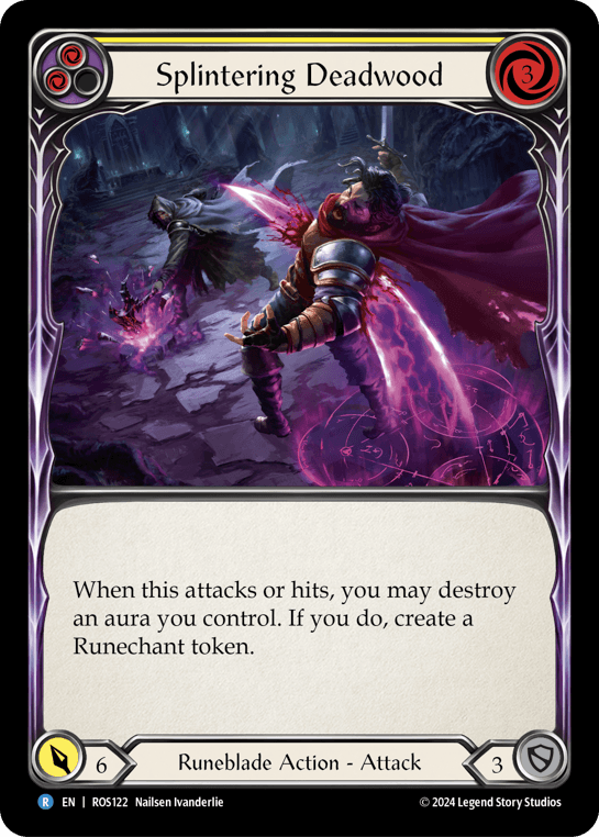 Splintering Deadwood (Yellow) — Rosetta Flesh and Blood card by Nailsen Ivanderlie