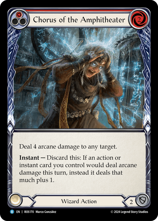 Chorus of the Amphitheater (Red) — Rosetta Flesh and Blood card by Marco González