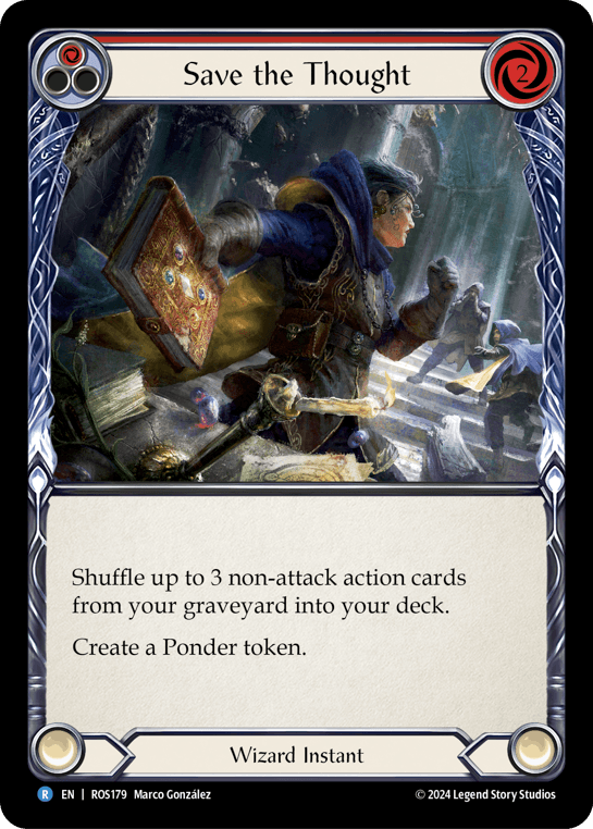 Save the Thought (Red) — Rosetta Flesh and Blood card by Marco Gonzalez