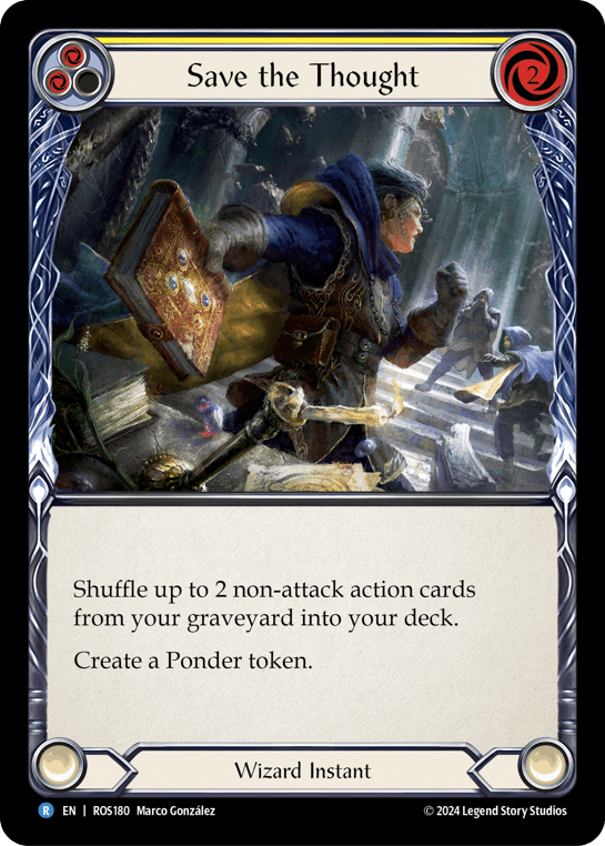 Save the Thought (Yellow) — Rosetta Flesh and Blood card by Marco González