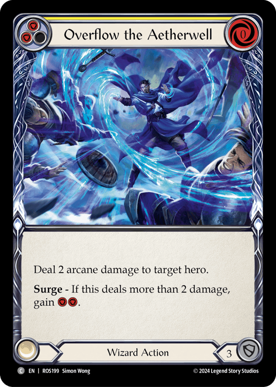 Overflow the Aetherwell (Yellow) — Rosetta Flesh and Blood card by Simon Wong