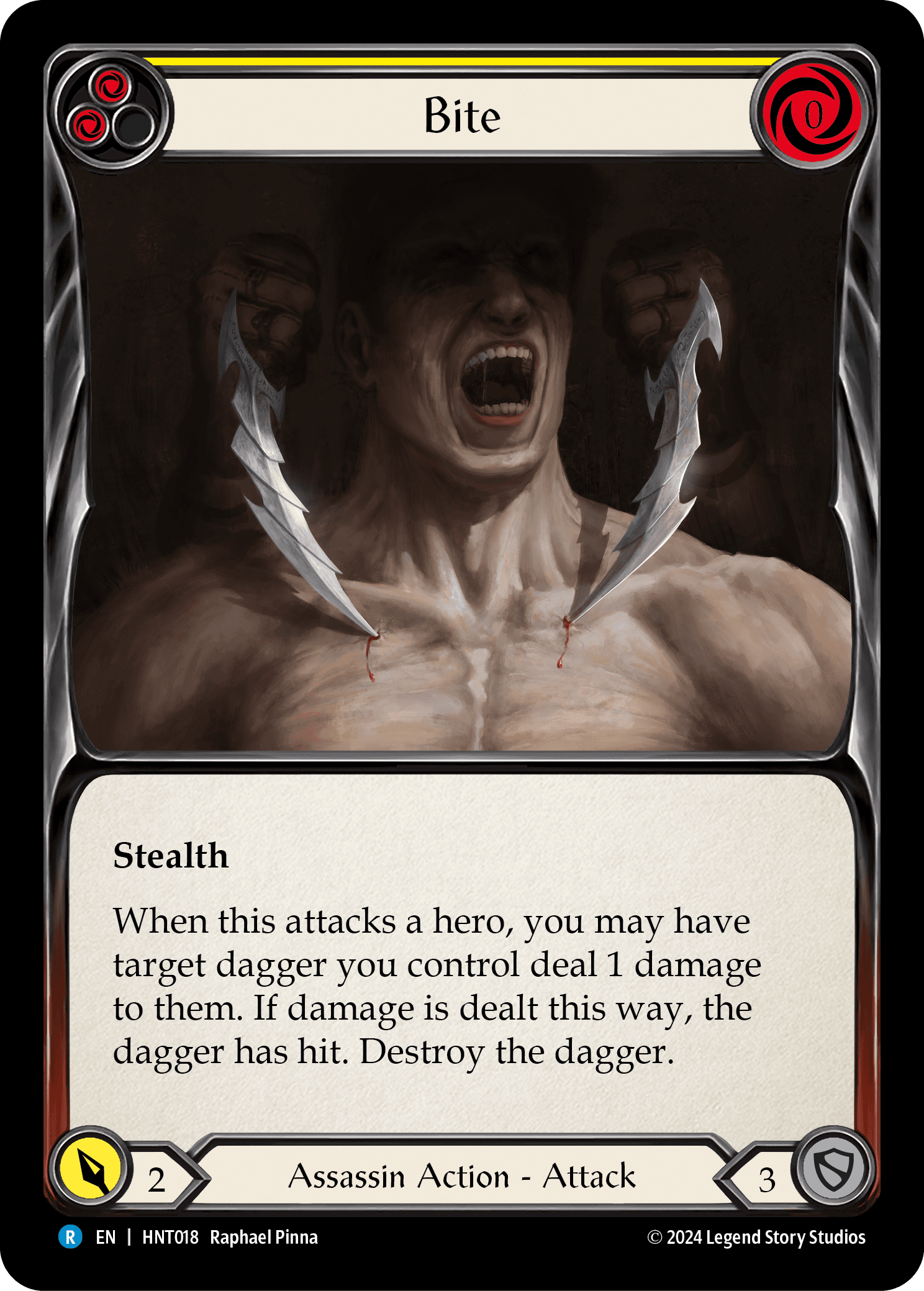 Bite (Yellow) — The Hunted Flesh and Blood card by Raphael Pinna