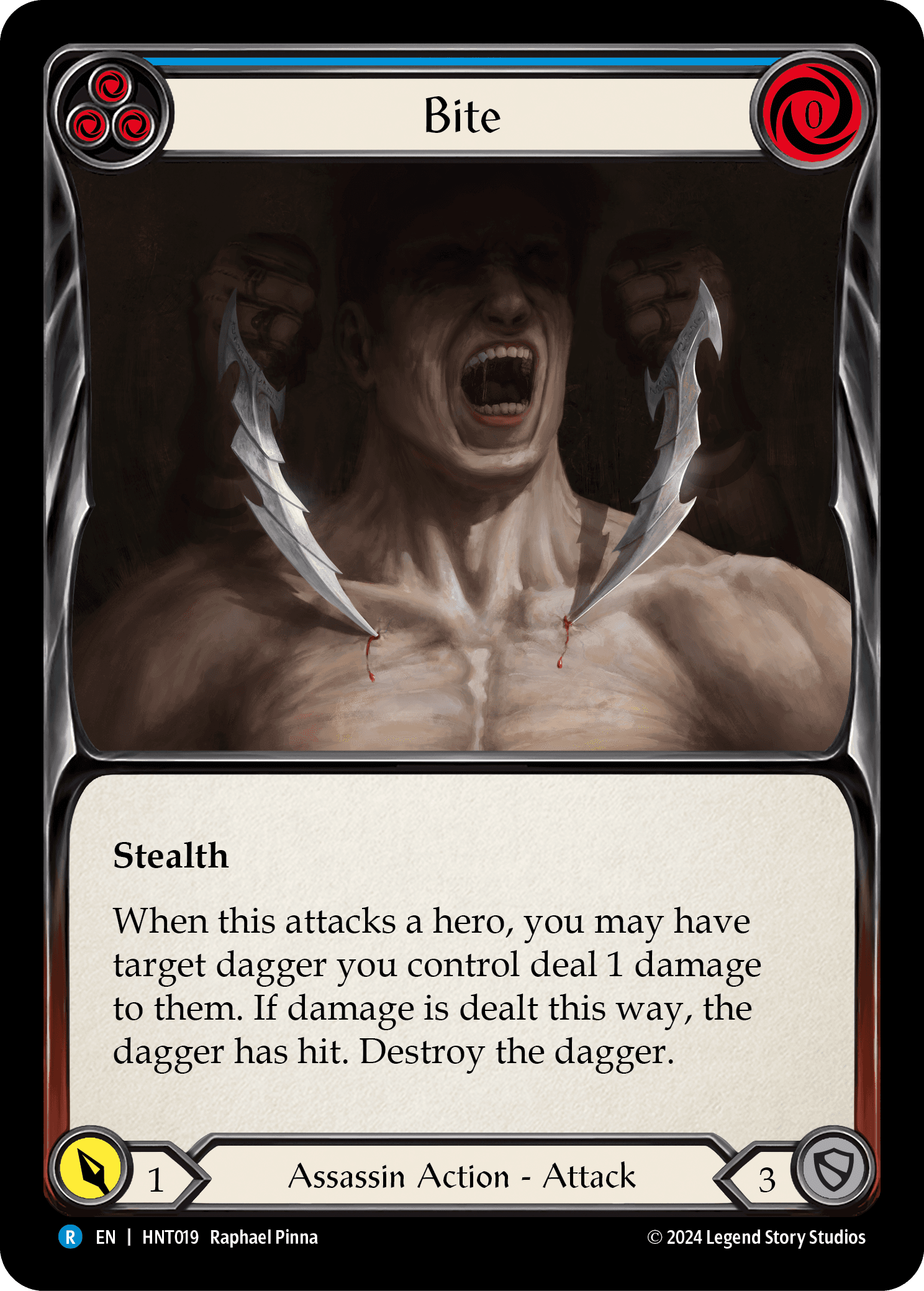Bite (Blue) — The Hunted Flesh and Blood card by Raphael Pinna