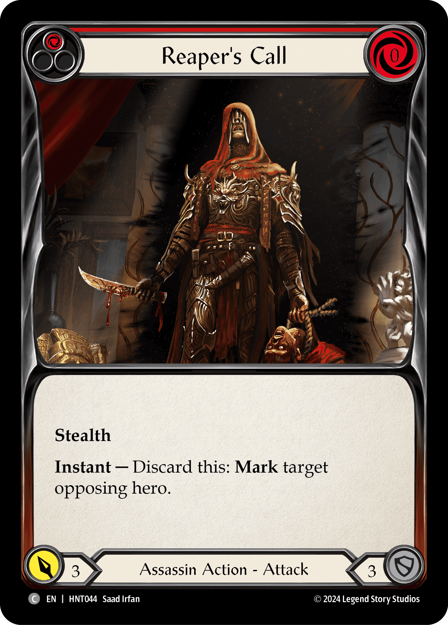 Reaper's Call (Red) — The Hunted Flesh and Blood card by Saad Irfan