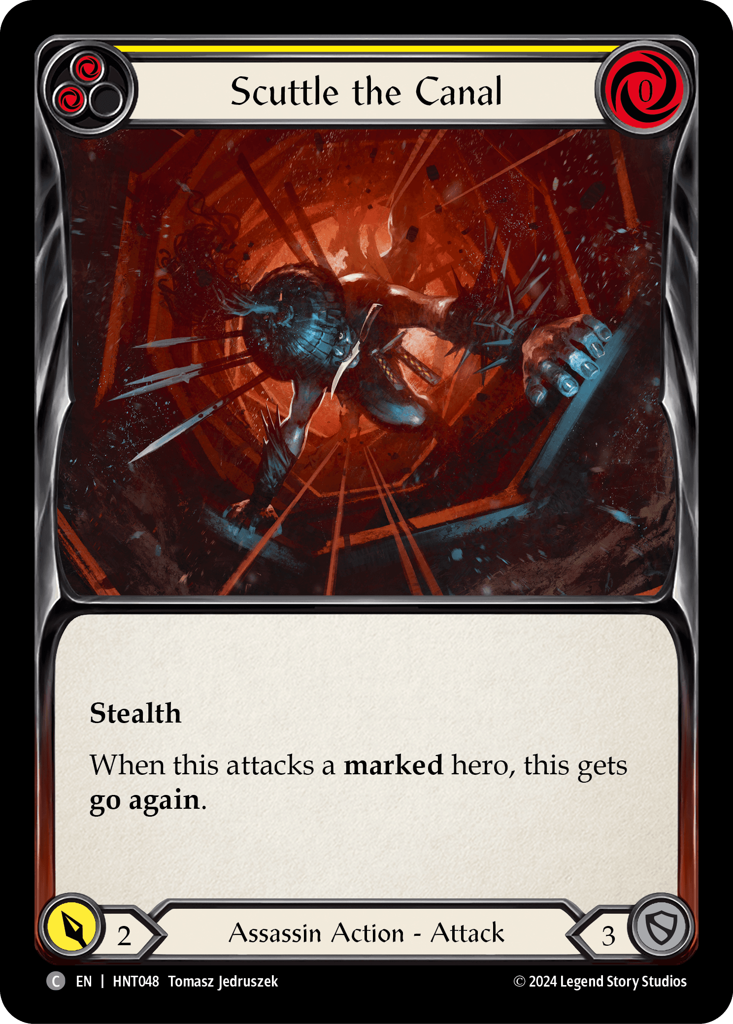 Scuttle the Canal (Yellow) — The Hunted Flesh and Blood card by Tomasz Jedruszek