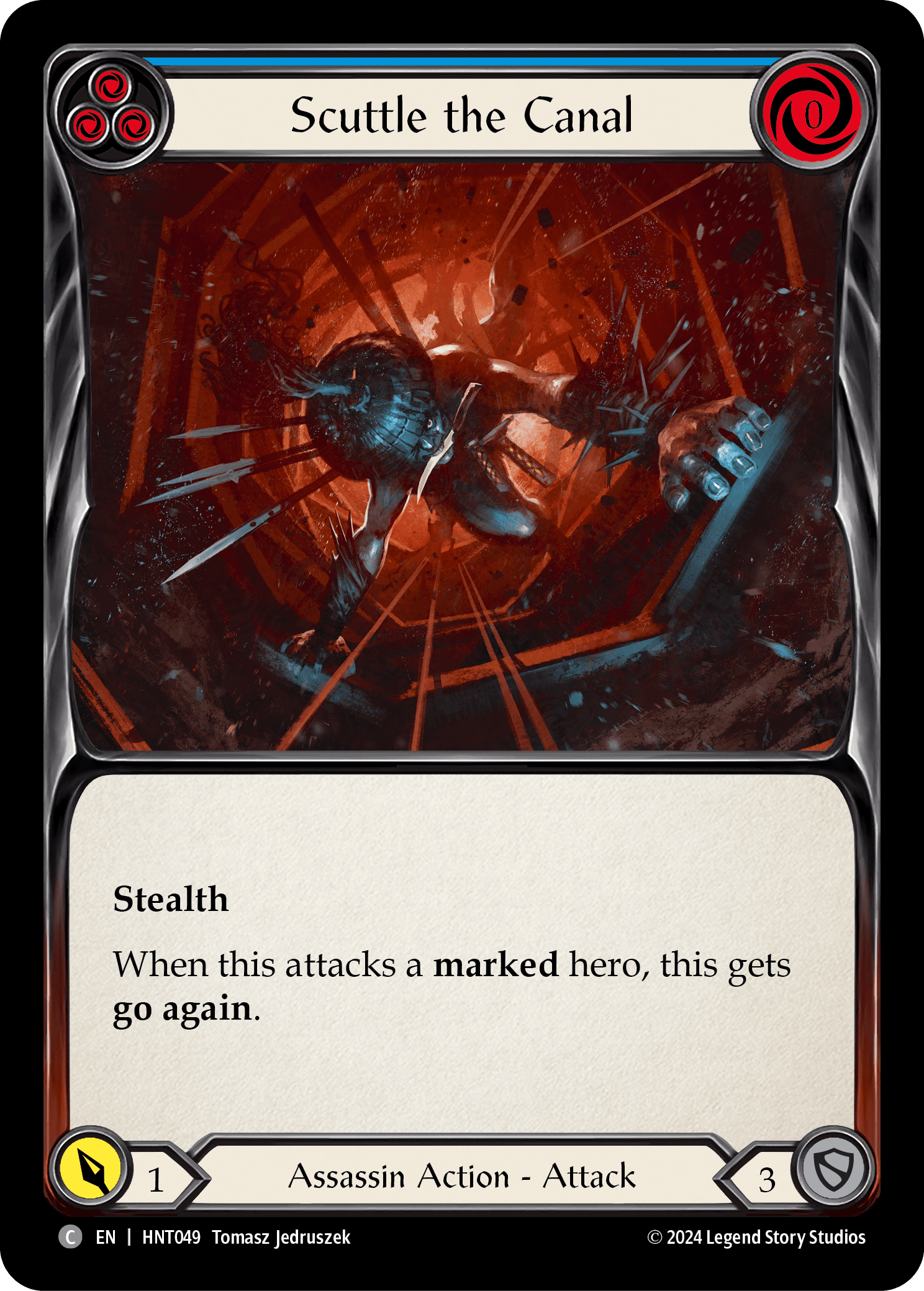 Scuttle the Canal (Blue) — The Hunted Flesh and Blood card by Tomasz Jedruszek