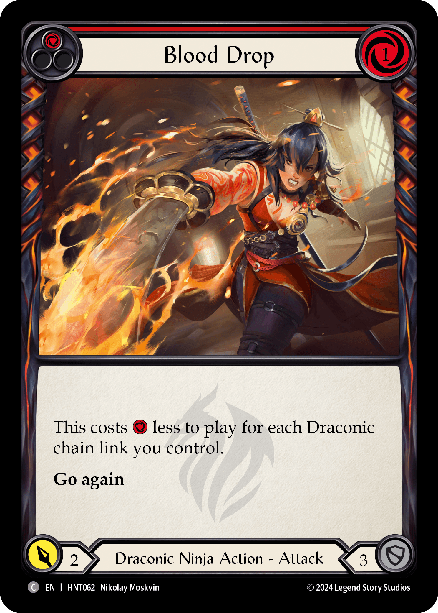 Blood Drop (Red) — The Hunted Flesh and Blood card by Nikolay Moskvin