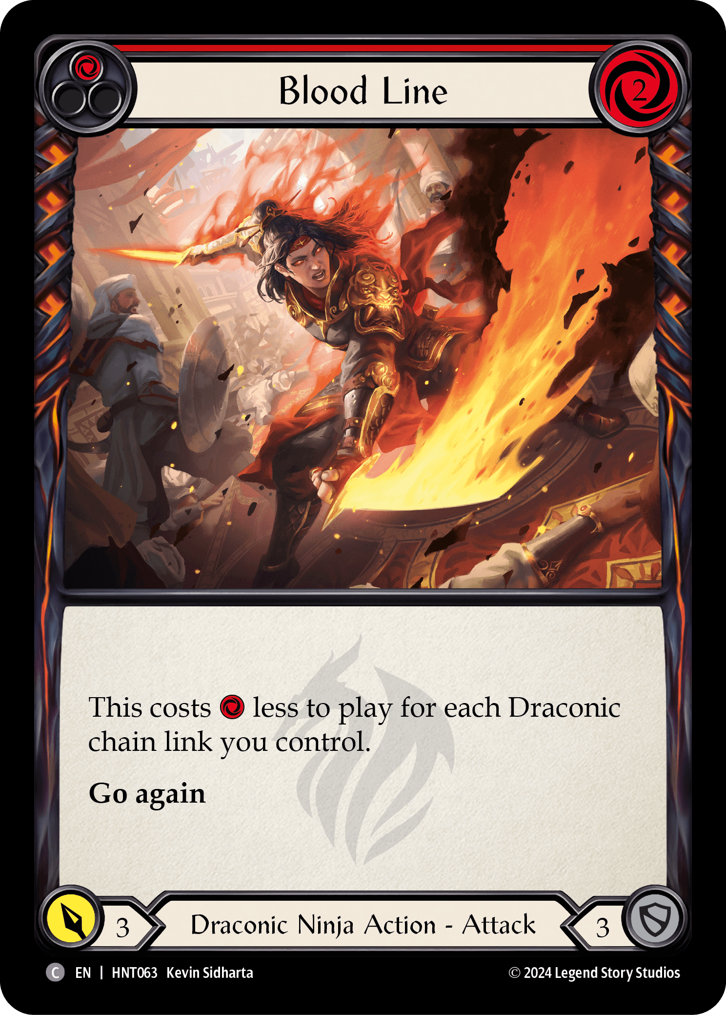 Blood Line (Red) — The Hunted Flesh and Blood card by Kevin Sidharta