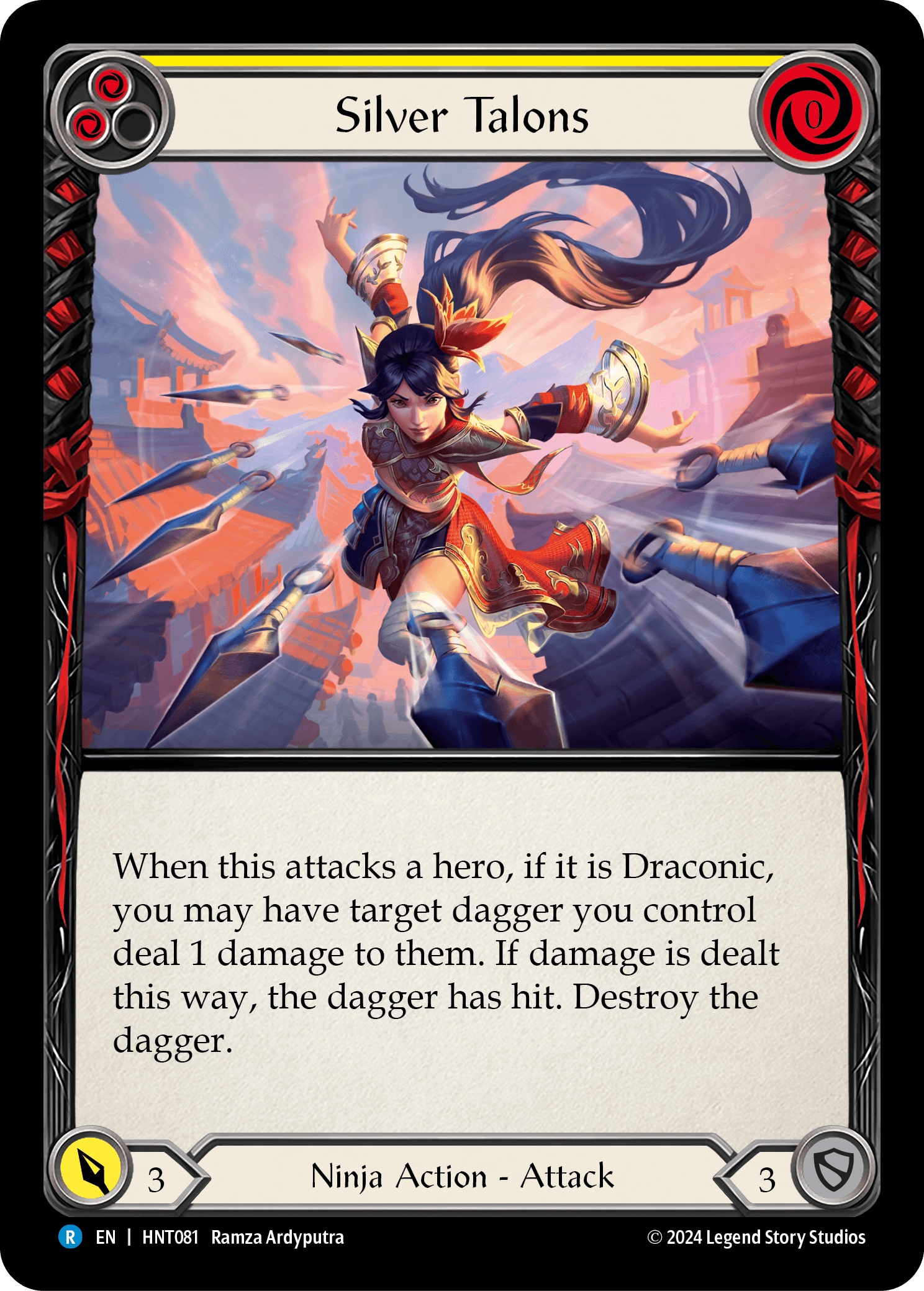 Silver Talons (Yellow) — The Hunted Flesh and Blood card by Ramza Ardyputra