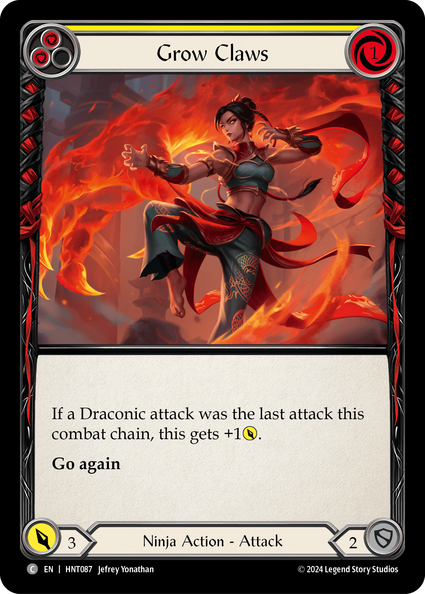 Grow Claws (Yellow) — The Hunted Flesh and Blood card by Jefrey Yonathan