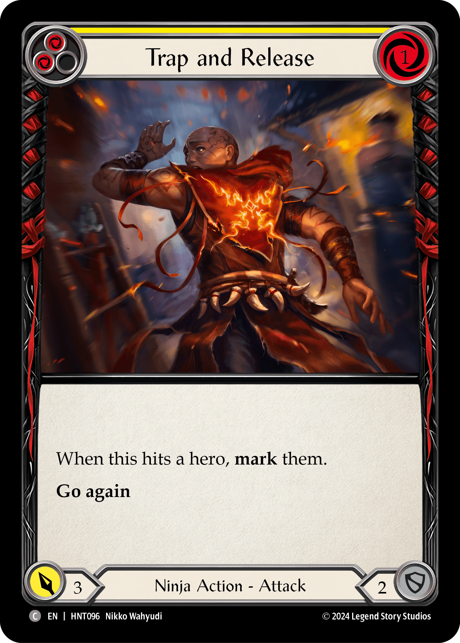 Trap and Release (Yellow) — The Hunted Flesh and Blood card by Nikko Wahyudi