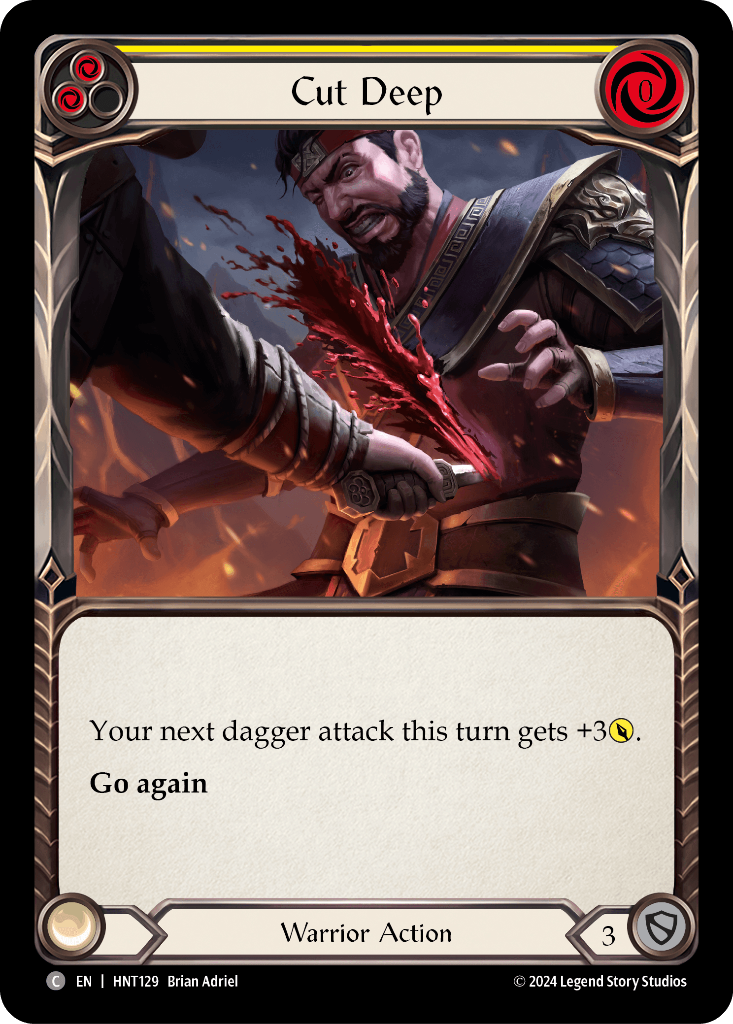 Cut Deep (Yellow) — The Hunted Flesh and Blood card by Brian Adriel