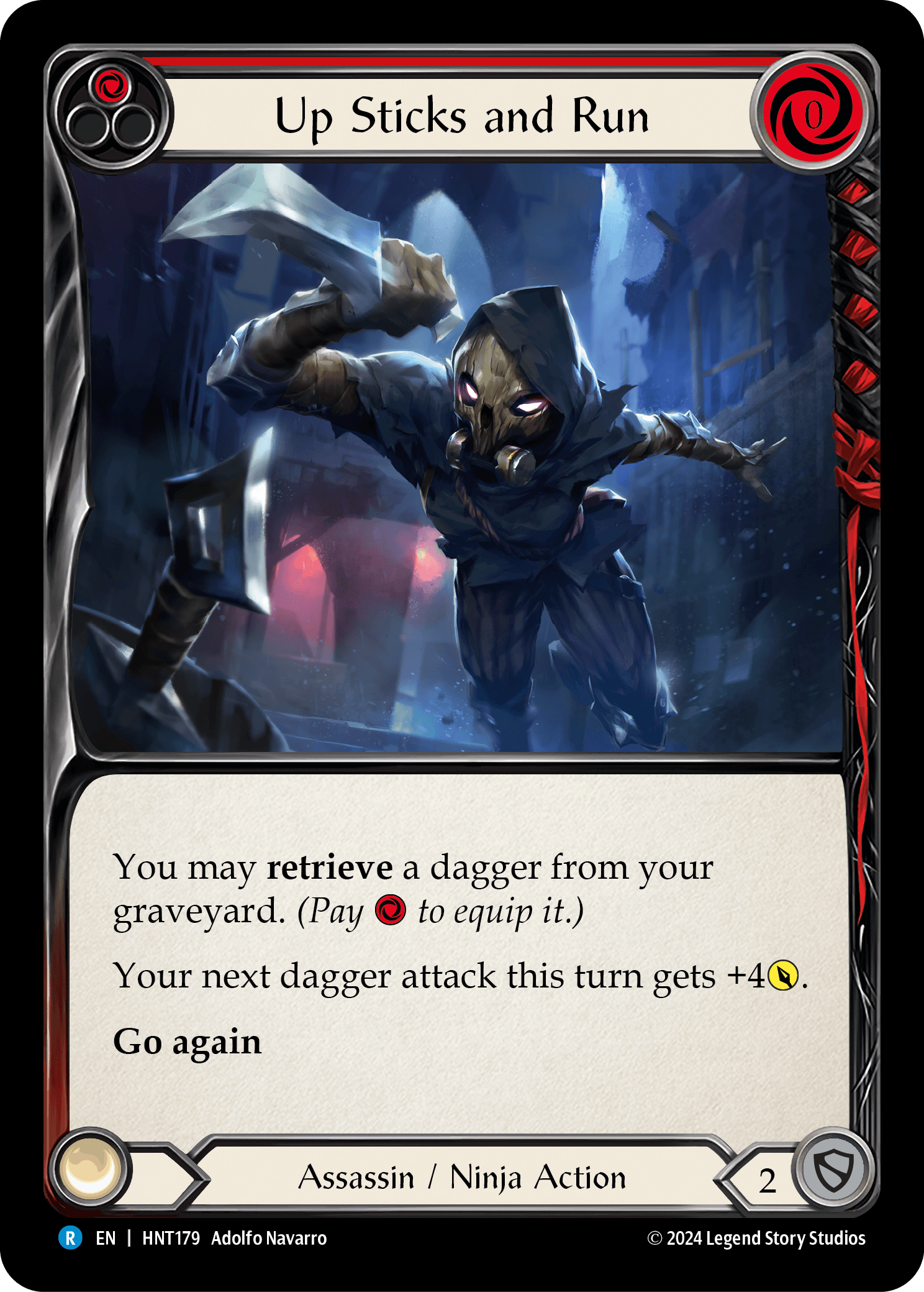Up Sticks and Run (Red) — The Hunted Flesh and Blood card by Adolfo Navarro