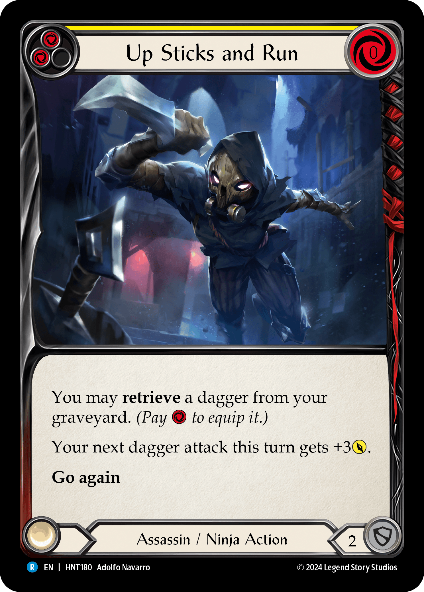 Up Sticks and Run (Yellow) — The Hunted Flesh and Blood card by Adolfo Navarro