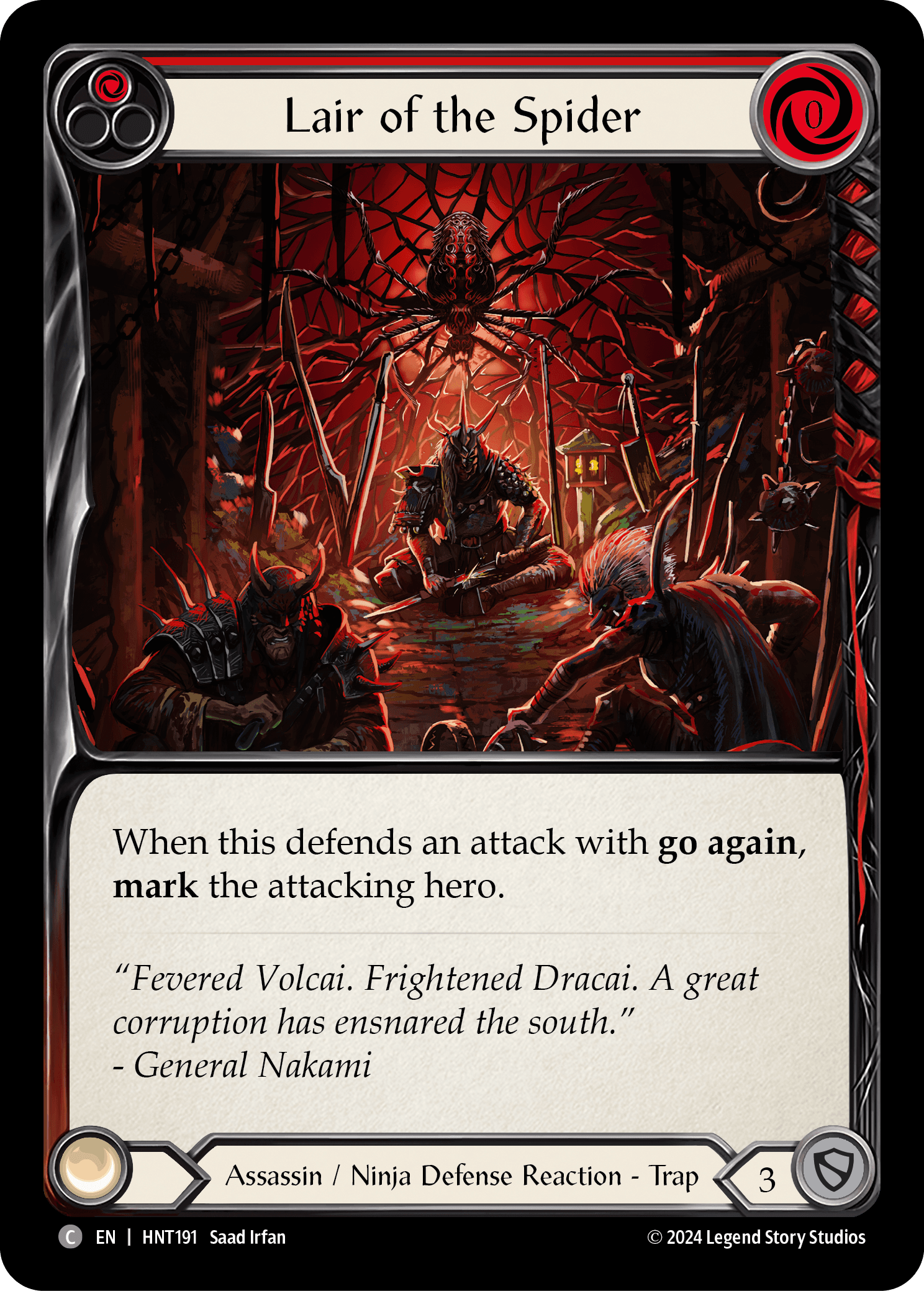 Lair of the Spider (Red) — The Hunted Flesh and Blood card by Saad Irfan