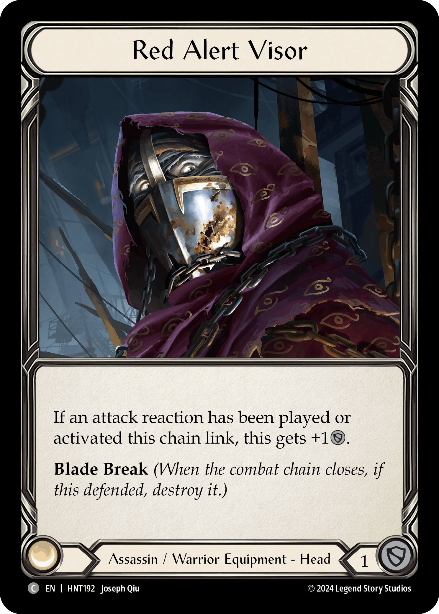 Red Alert Visor — The Hunted Flesh and Blood card by Joseph Qiu
