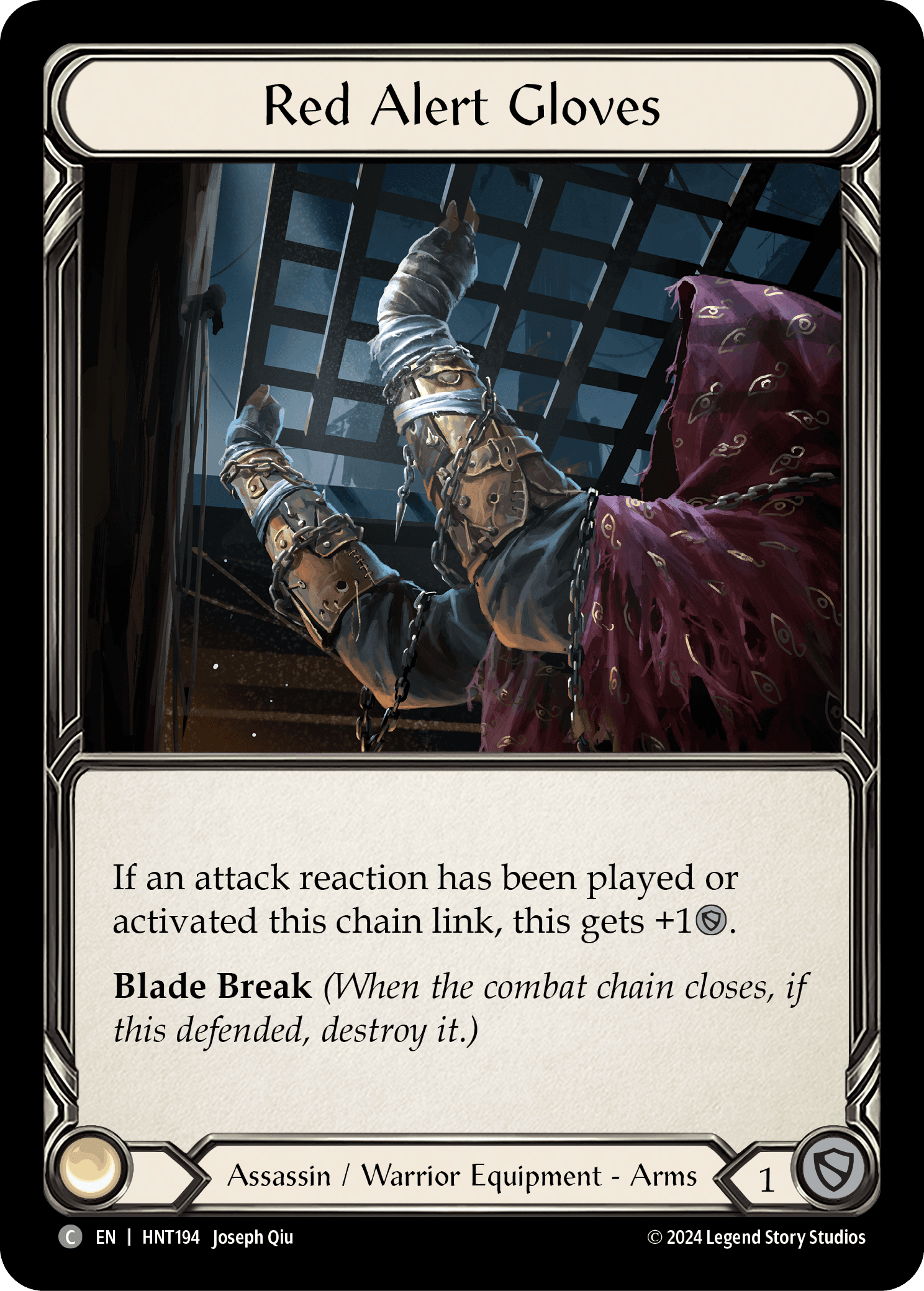 Red Alert Gloves — The Hunted Flesh and Blood card by Joseph Qiu