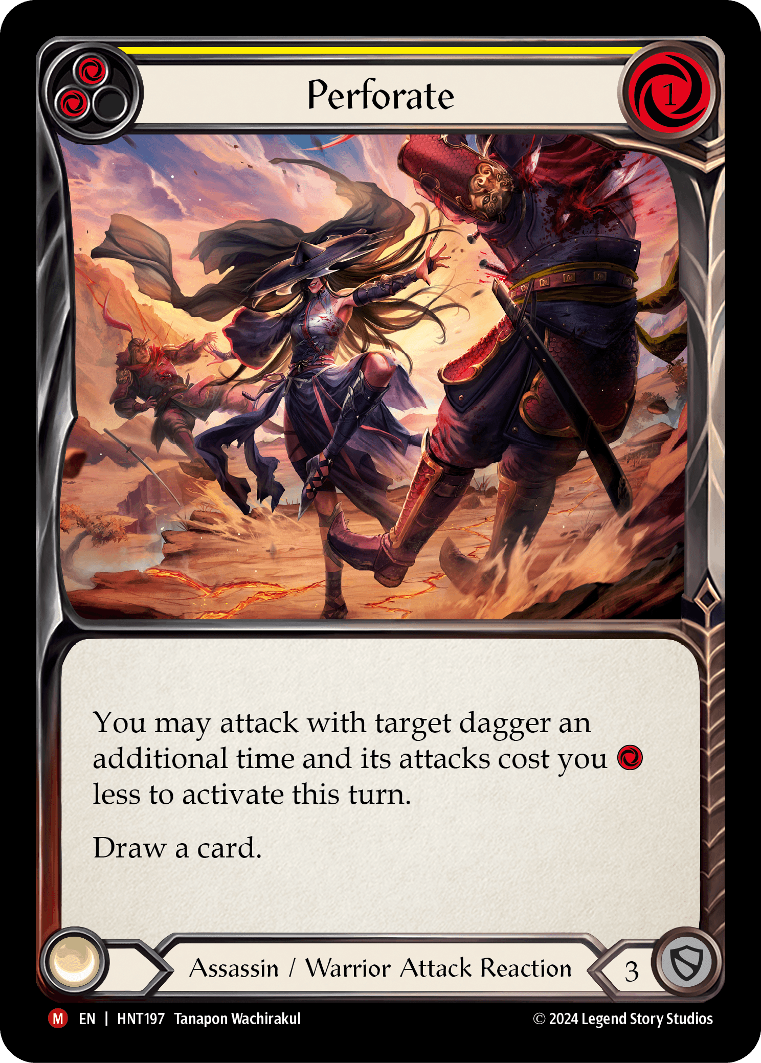 Perforate — The Hunted Flesh and Blood card by Tanapon Wachirakul