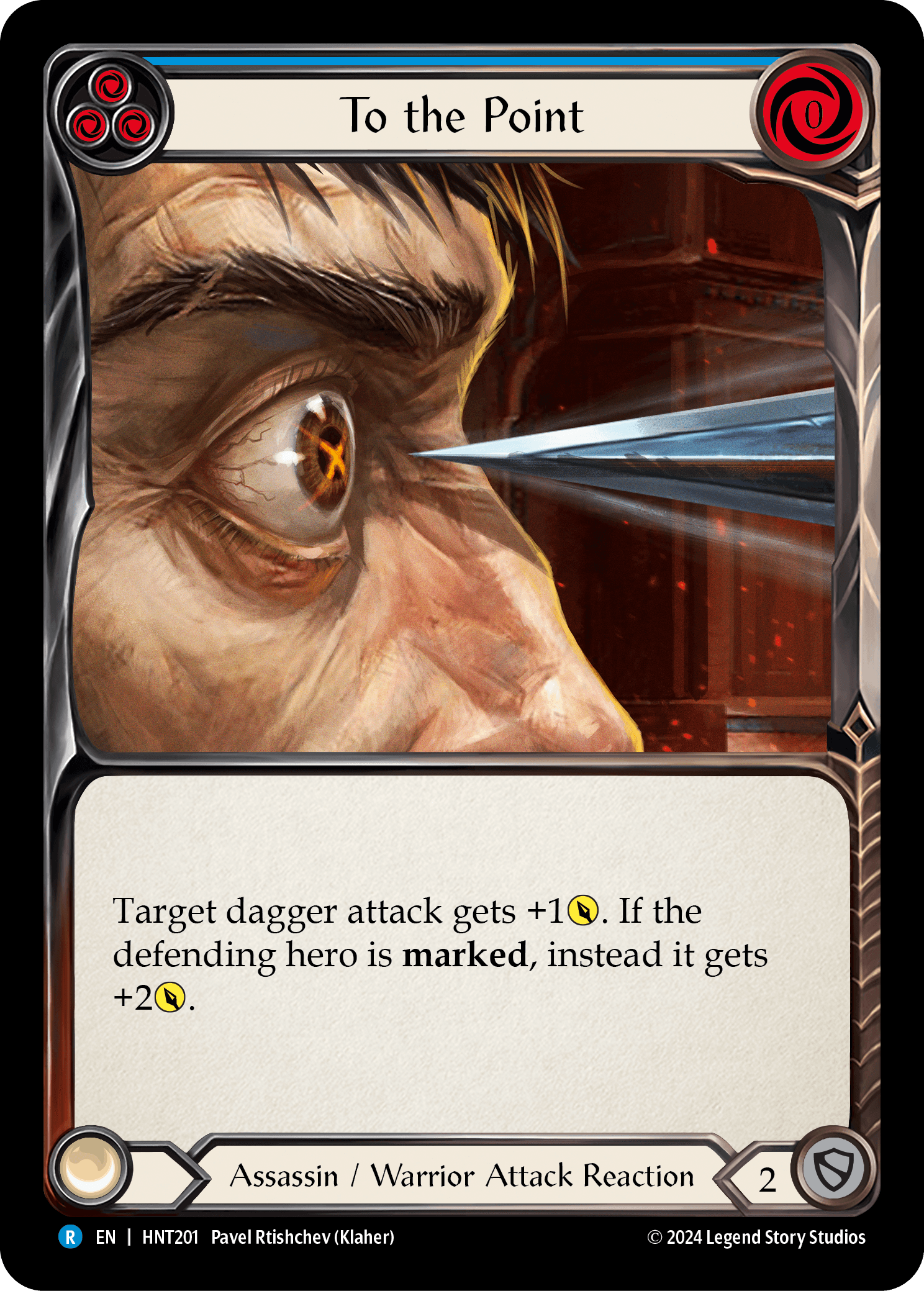 To the Point (Blue) — The Hunted Flesh and Blood card by Pavel Rtishchev (Klaher)