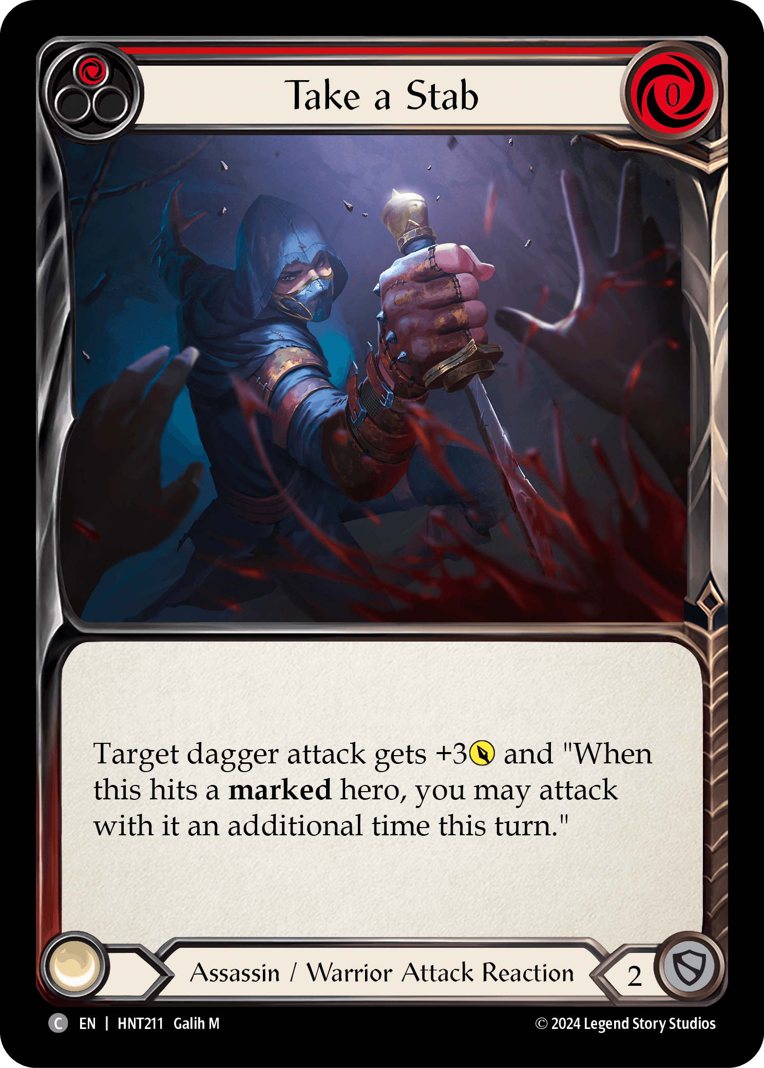 Take a Stab (Red) — The Hunted Flesh and Blood card by Galih M